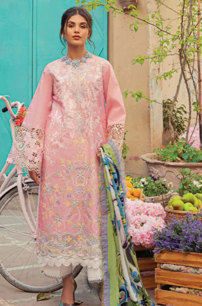 MUSHQ - Lawn 3PC Unstitched Embroidered Shirt with Printed Dupatta - ES 2212