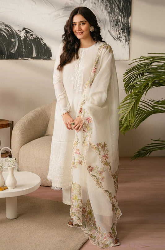 Cross Stitch - 3PC Unstitched Lawn Sequence Embroidered Shirt with Sequence Embroidered Khaddi Net Dupatta - ES1143