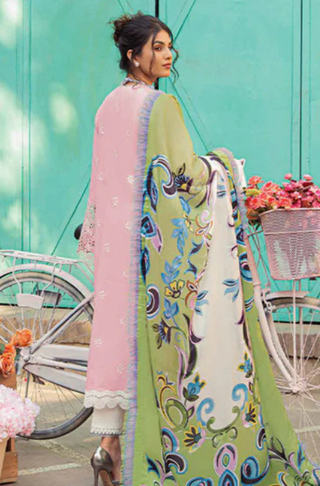 MUSHQ - Lawn 3PC Unstitched Embroidered Shirt with Printed Dupatta - ES 2212