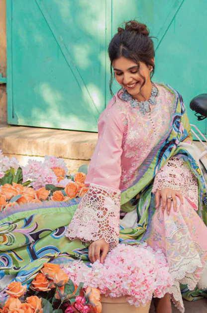 MUSHQ - Lawn 3PC Unstitched Embroidered Shirt with Printed Dupatta - ES 2212