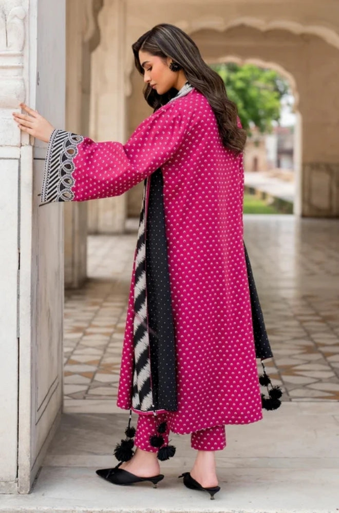 Baroque - 3PC Unstitched Printed Karandi Shirt with Printed Karandi Dupatta and Same Printed Trouser - ES1176