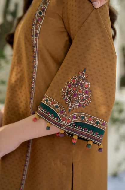 Jazmin - 3PC Embroidered Suit On Dhanak - ES 1804
