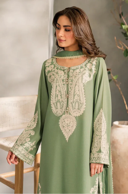 MIRANA - 3PC Unstitched Lawn Embroidered Shirt with Embroidered Crinkle Dupatta - ES 2185