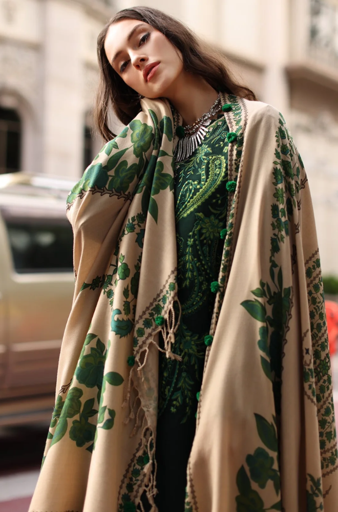 Charizma - 3PC Unstitched Dhanak Embroidered Shirt with Pashmina Printed Dupatta and Trouser -ES 8002