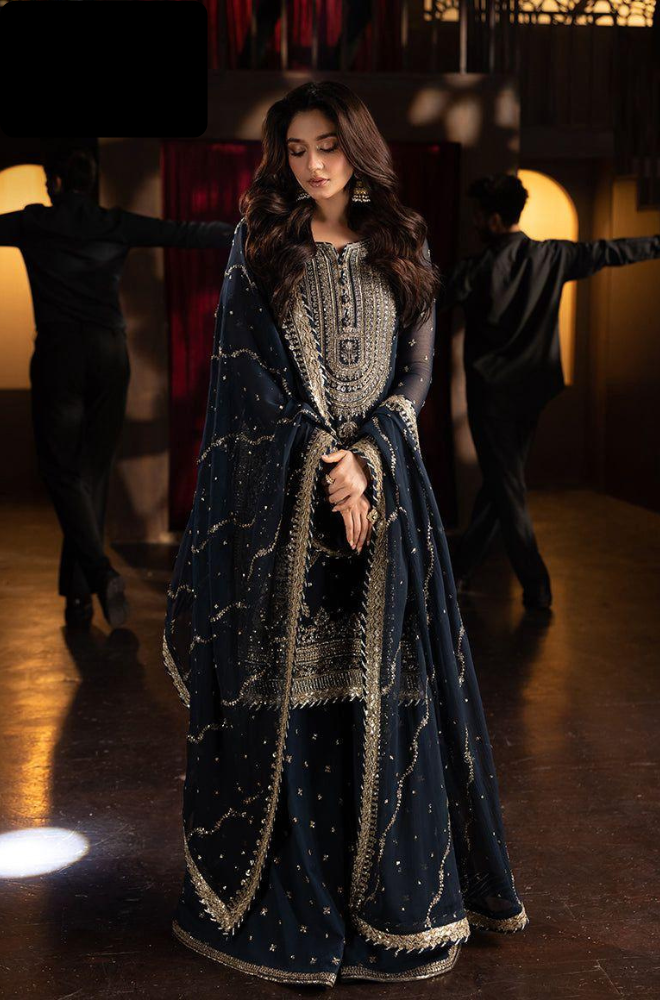 Asim Jofa - 3 PC Chiffon Embroidered Unstitched Collection - ES 2028