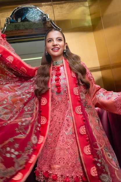 Jade - 3PC Unstitched Lawn Embroidered Shirt with Monark Digital Printed Dupatta and Trouser - ES 2232