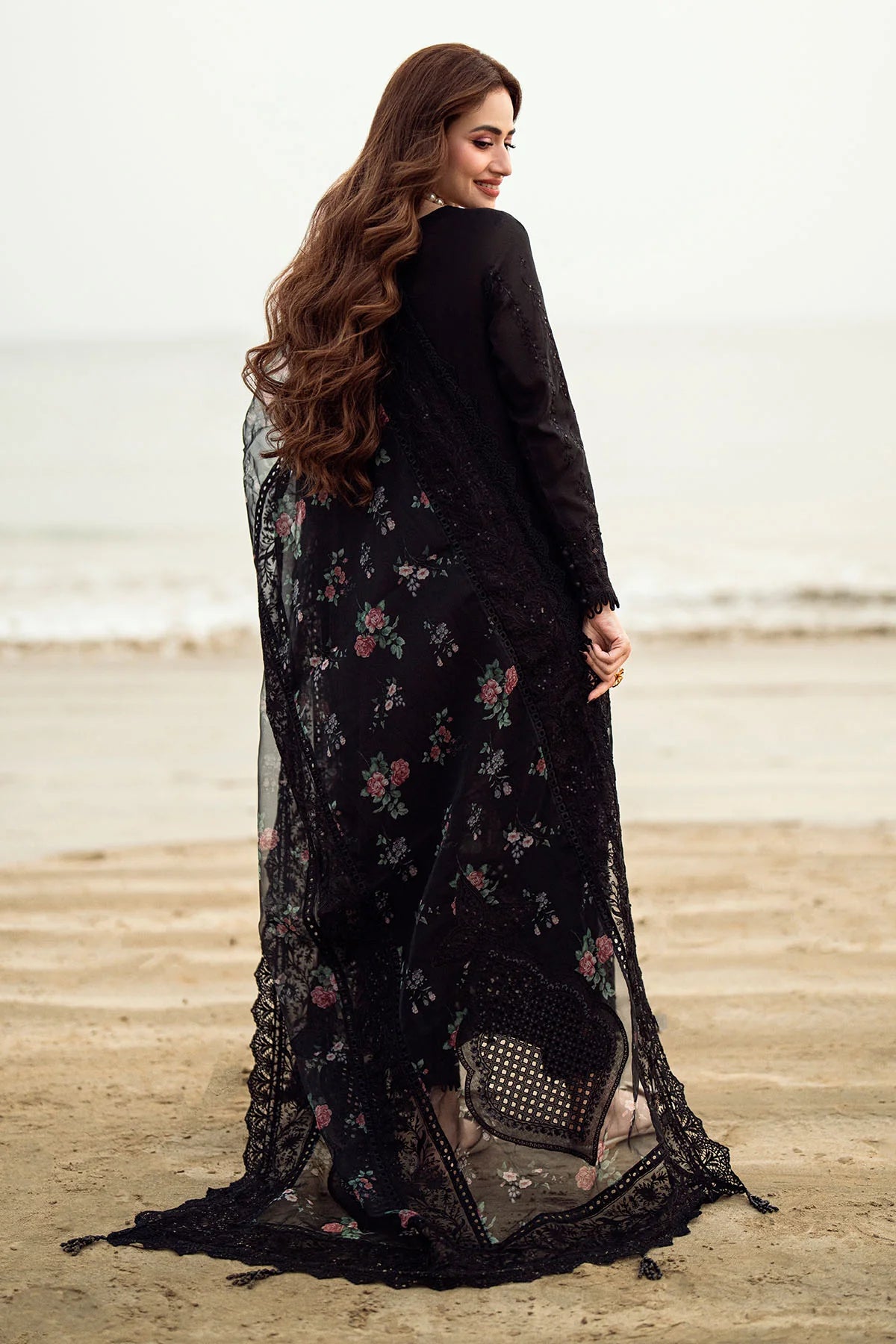 NUREH - 3PC UNSTITCHED LAWN EMBROIDERED SHIRT WITH CHIFFON PRINTED EMBROIDERED DUPATTA AND TROUSER - ES 1313