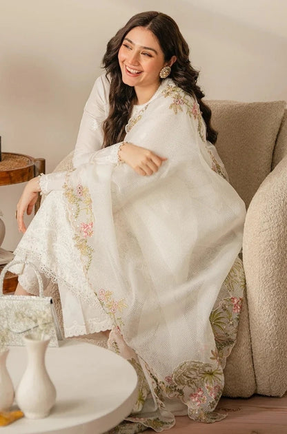 Cross Stitch - 3PC Unstitched Lawn Sequence Embroidered Shirt with Sequence Embroidered Khaddi Net Dupatta - ES1231