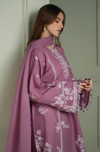 Cross Stitch - 3PC Unstitched Lawn Embroidered Shirt with Bamber Chiffon Embroidered Dupatta - ES 2202