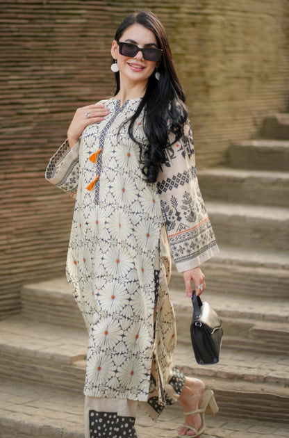 Urge 2PC Unstitched Lawn Printed Shirt with Printed Trousers - ES1062