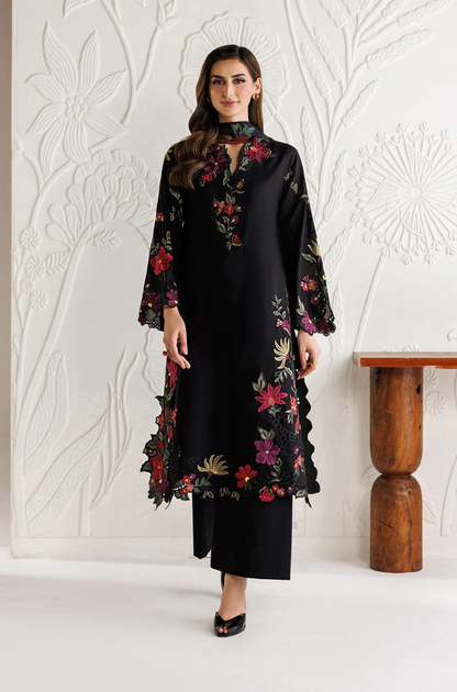 IZNIK - 3PC Unstitched Dhanak Embroidered Shirt with Dhanak Printed shawl and  Trouser-8008