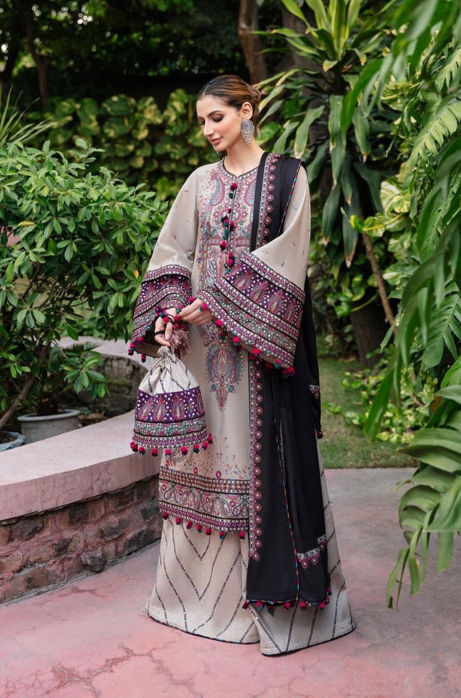 Jazmin - 3PC Unstitched Lawn Heavy Embroidered Shirt with Embroidered Chiffon Dupatta - ES1116