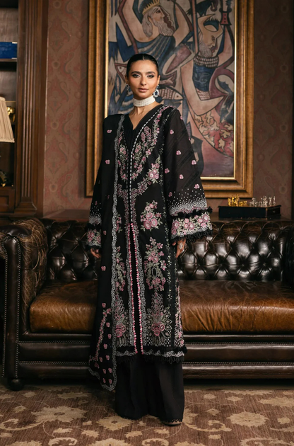 ELAF - 3PC Unstitched Lawn Embroidered Shirt with Embroidered Slub Net Dupatta - ES 2178