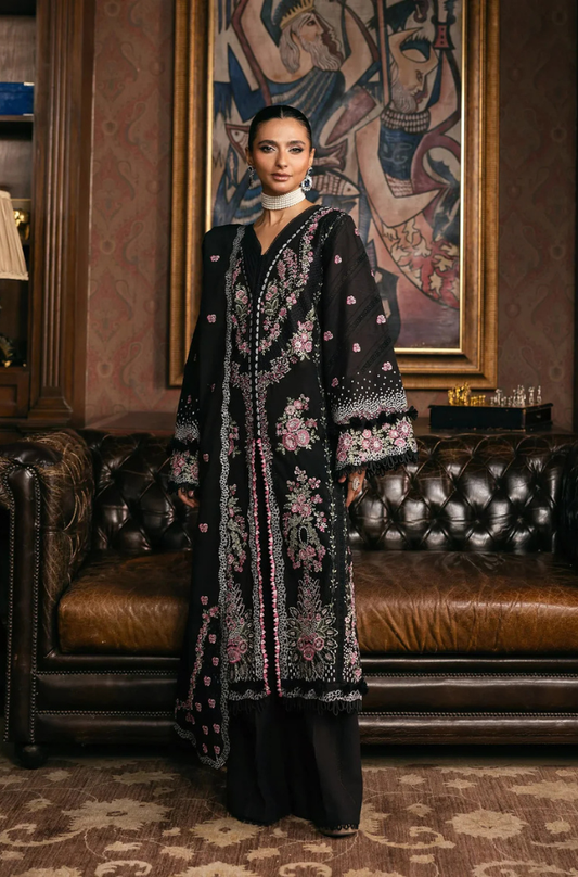 ELAF - 3PC Unstitched Lawn Embroidered Shirt with Embroidered Slub Net Dupatta - ES 2178