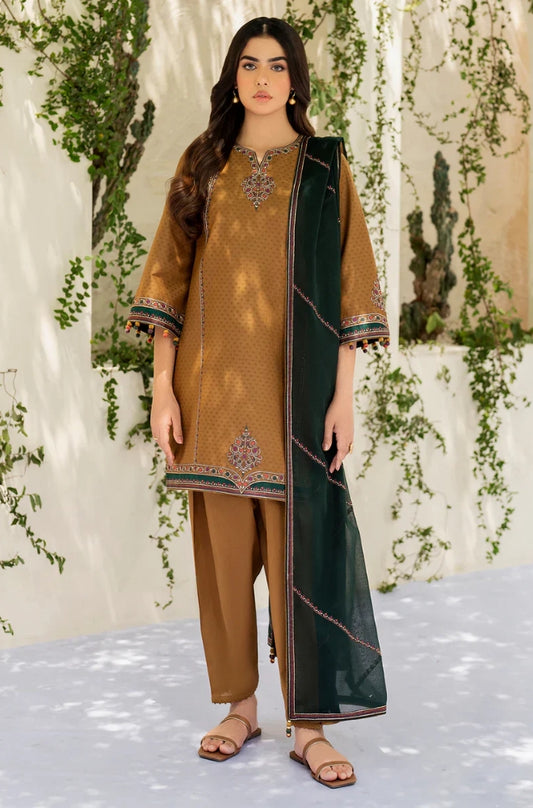 Jazmin - 3PC Embroidered Suit On Dhanak - ES 1804
