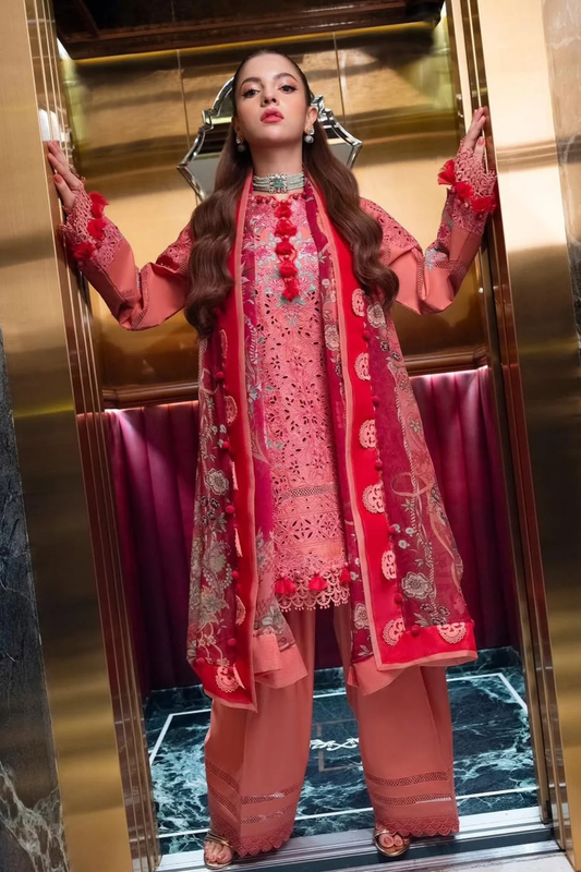 Jade - 3PC Unstitched Lawn Embroidered Shirt with Monark Digital Printed Dupatta and Trouser - ES 2232