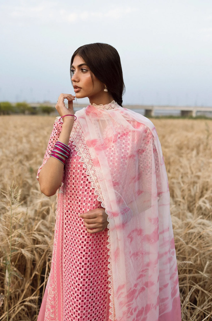 Afrozeh-3PC Unstitched Lawn Embroidered Shirt Embroidered Dupatta and Trouser-ES 501