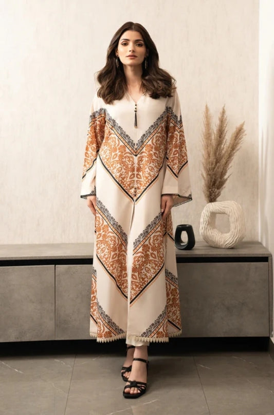 Lulusar - 2PC Unstitched Shamooz Silk Printed Shirt and Trouser - ES1110