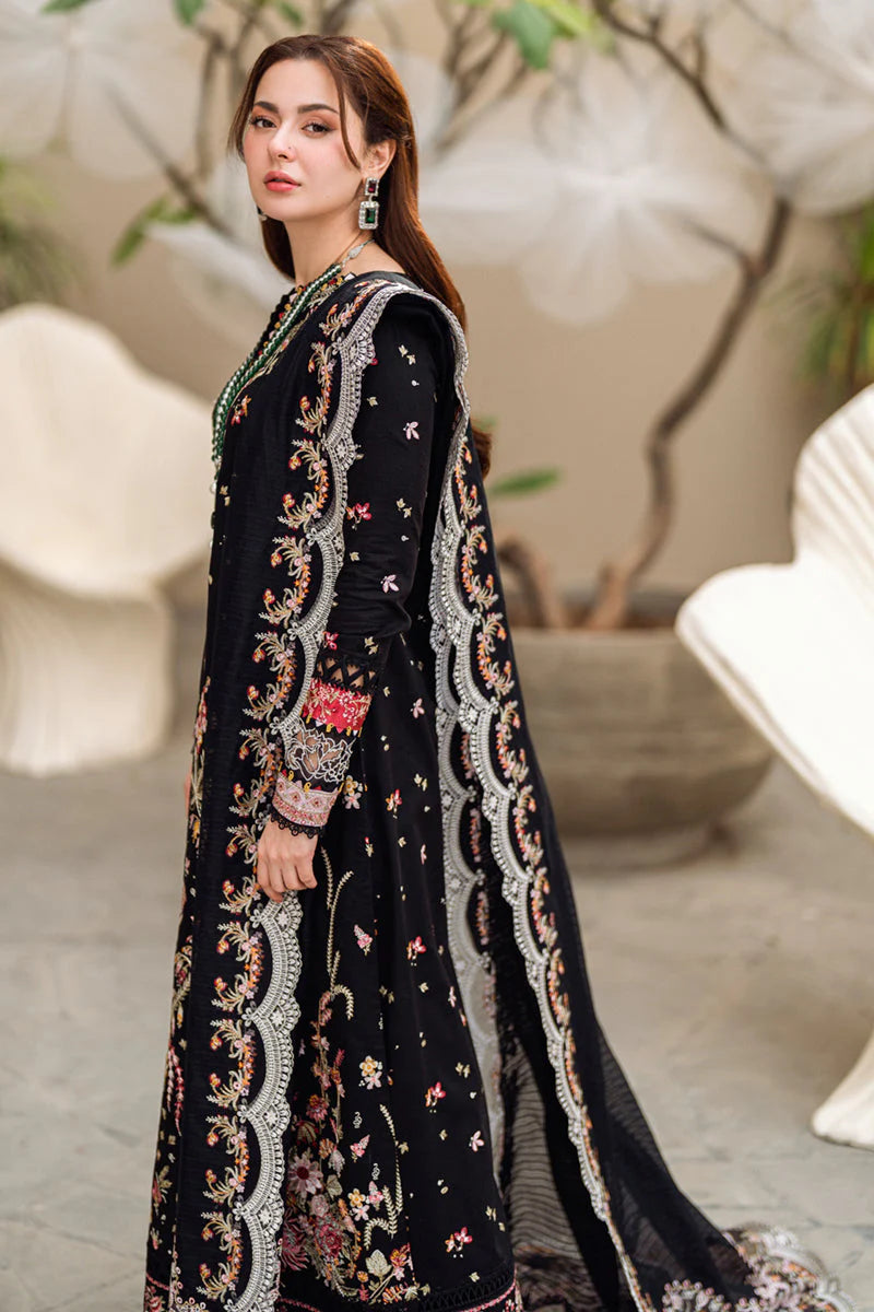 Qalamkar - 3PC Lawn Embroidered Shirt with Embroidered Slub Net Dupatta - ES 1304
