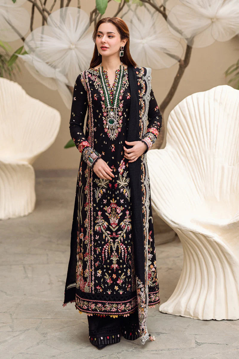 Qalamkar - 3PC Lawn Embroidered Shirt with Embroidered Slub Net Dupatta - ES 1304