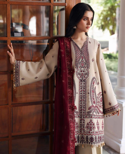 Amaris - 3PC Unstitched Lawn Embroidered Shirt with Embroidered Crinkle Dupatta - ES 2206