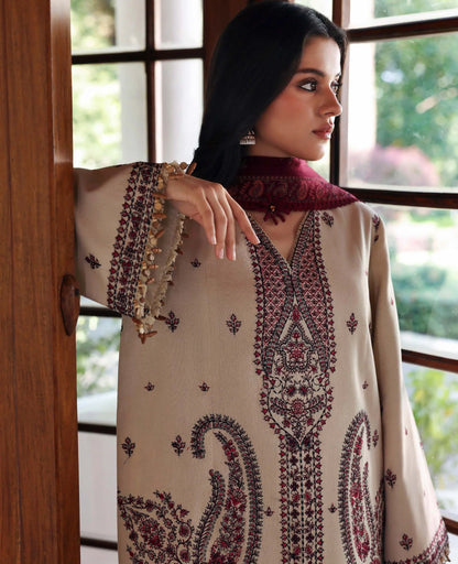 Amaris - 3PC Unstitched Lawn Embroidered Shirt with Embroidered Crinkle Dupatta - ES 2206