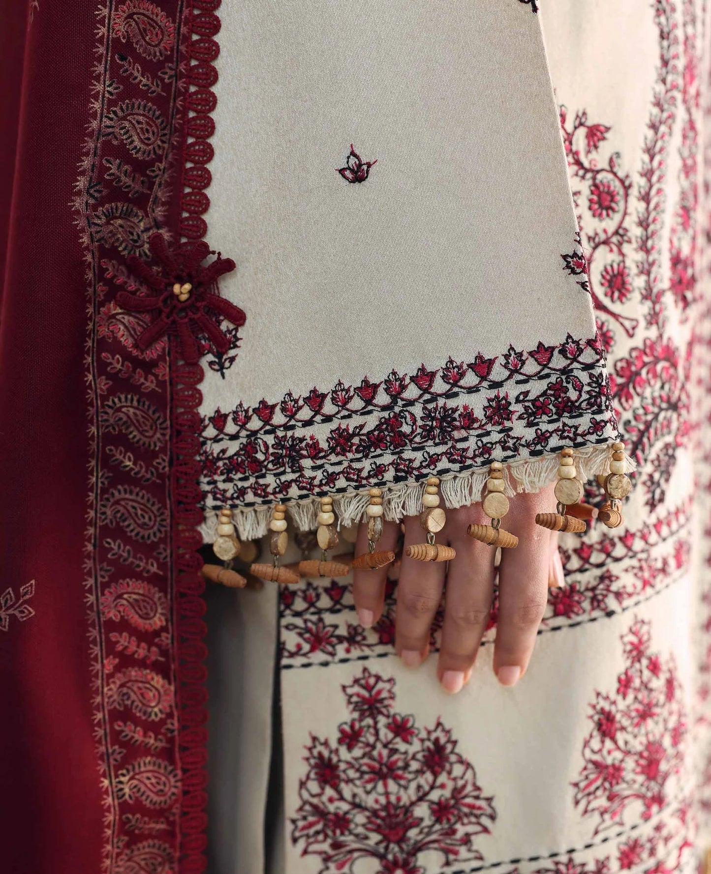 Amaris - 3PC Unstitched Lawn Embroidered Shirt with Embroidered Crinkle Dupatta - ES 2206