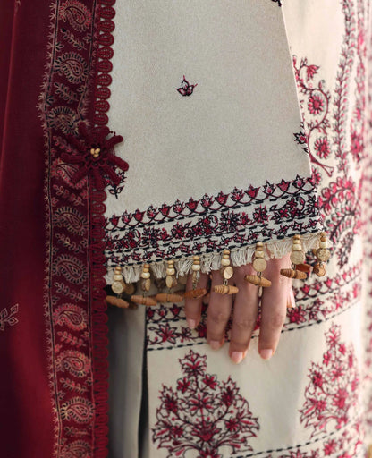 Amaris - 3PC Unstitched Lawn Embroidered Shirt with Embroidered Crinkle Dupatta - ES 2206