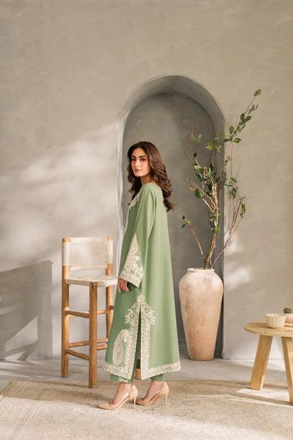 MIRANA - 3PC Unstitched Lawn Embroidered Shirt with Embroidered Crinkle Dupatta - ES 2185