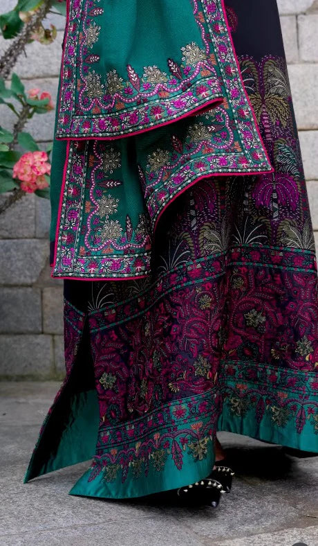 Mushk - 3PC Unstitched Lawn Embroidered Shirt with Embroidered Lawn Dupatta and Trouser - ES 2222