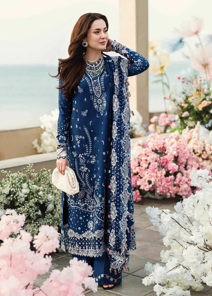 Qalamkaar - 3PC Lawn Embroidered Shirt with Embroidered Chiffon Dupatta-ES 1306