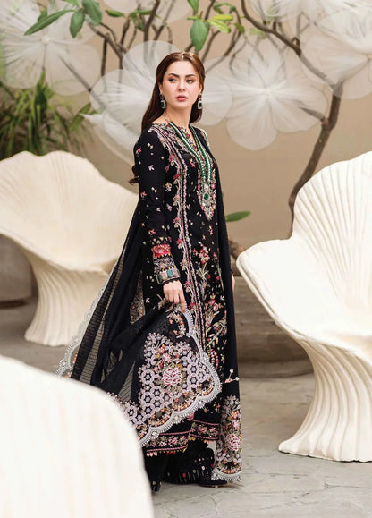 Qalamkar - 3PC Lawn Embroidered Shirt with Embroidered Slub Net Dupatta - ES 1304